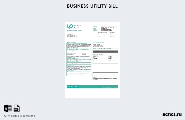 цифровая загрузка шаблона счета за коммунальные услуги Utility Point